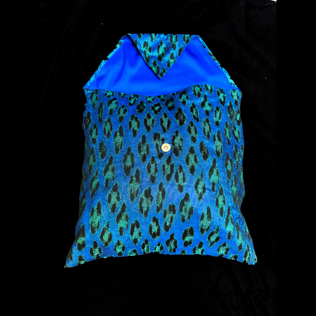 Barrister's Wig and Gown Pocket Blue Leopard Print