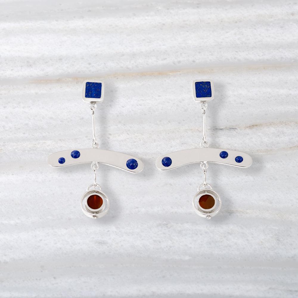 Lapis lazuli store sterling silver earrings