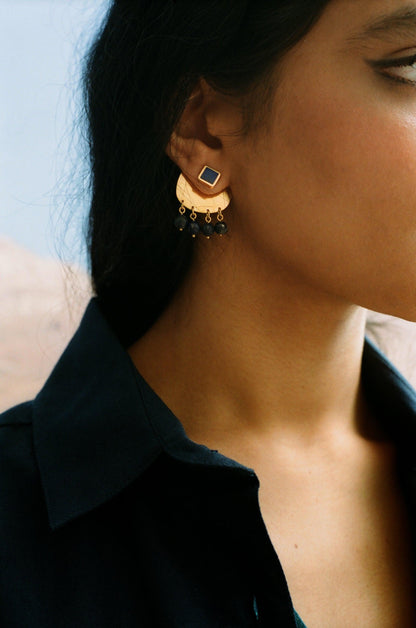 ISHKAR Lapis Lazuli Nazo Earrings in Gold