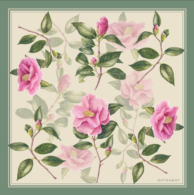 Hathaway Silk Scarf - Camellia menaikkan