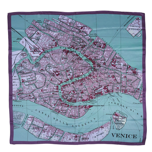 Écharpe en soie Chatterton City sur tissu - Violet Venise