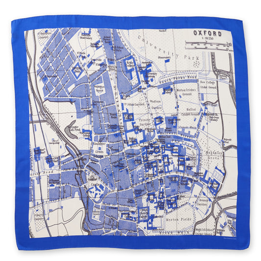 Écharpe en soie Chatterton City sur tissu - Bleu Oxford