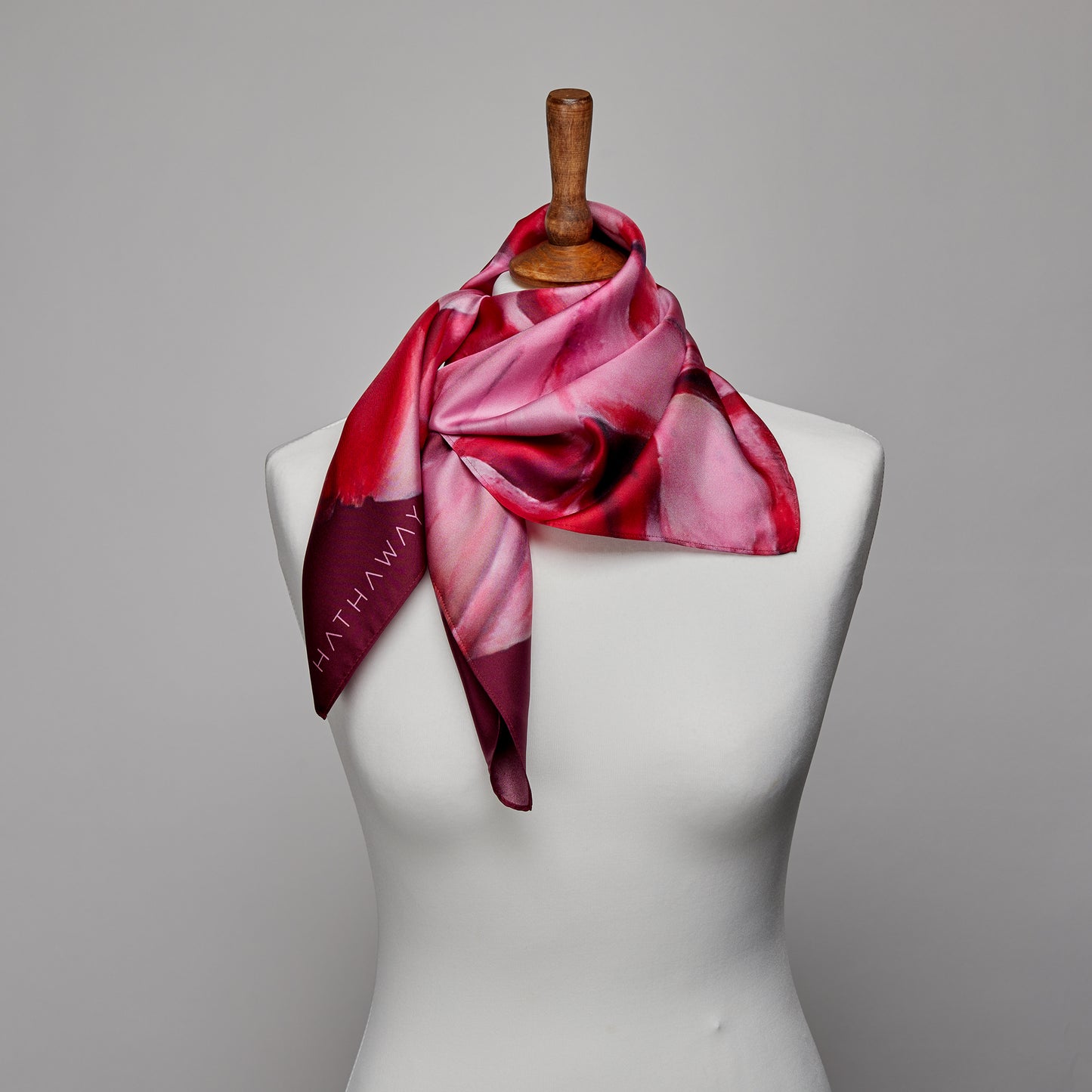 海瑟薇丝绸围巾 - 粉红色的杜鹃花