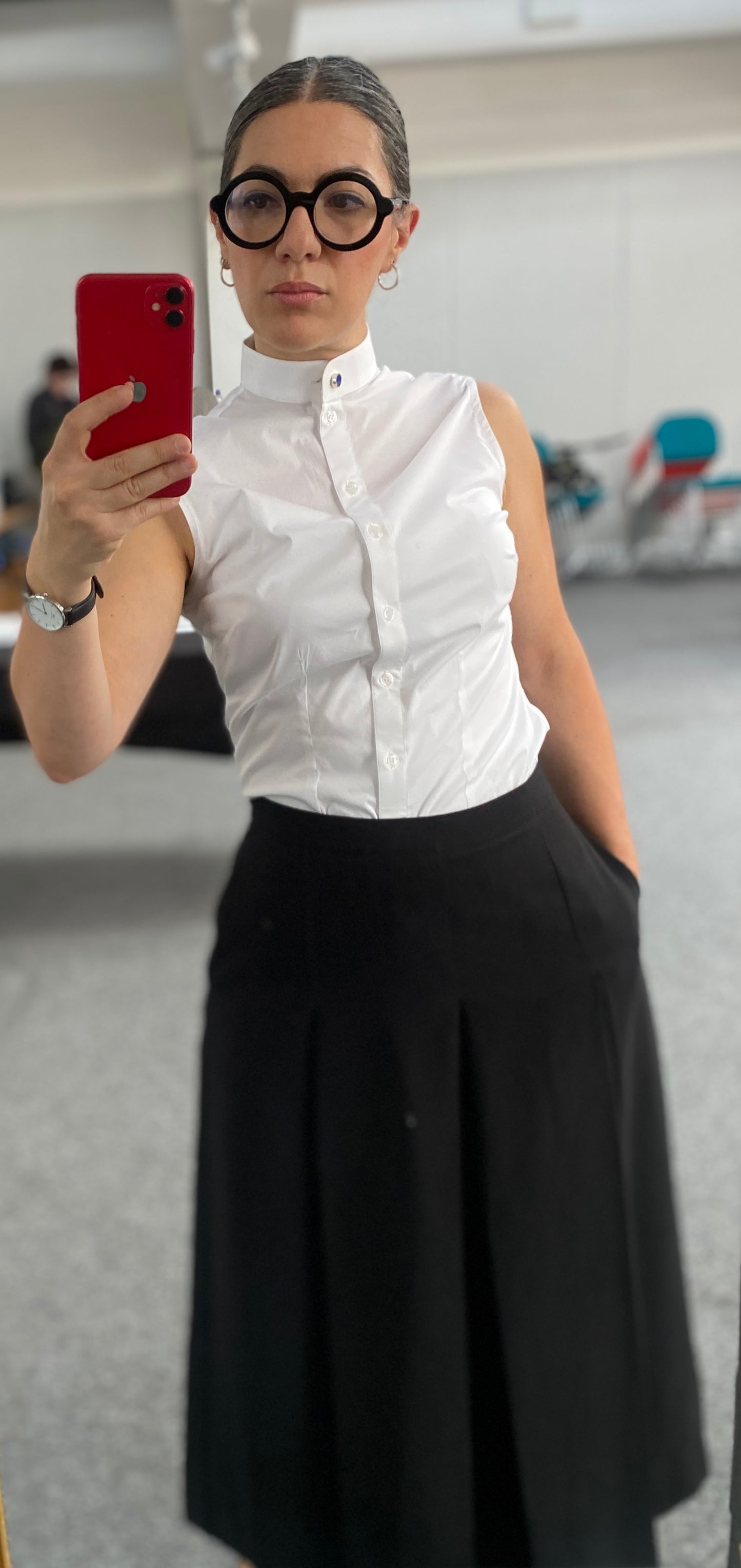 Πουκάμισο τουνίκ με μανσέτες με κουμπιά