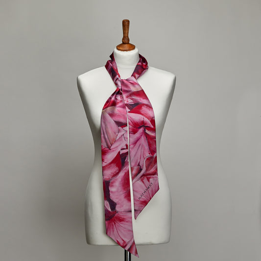 海瑟薇丝绸围巾 - 粉红色的杜鹃花