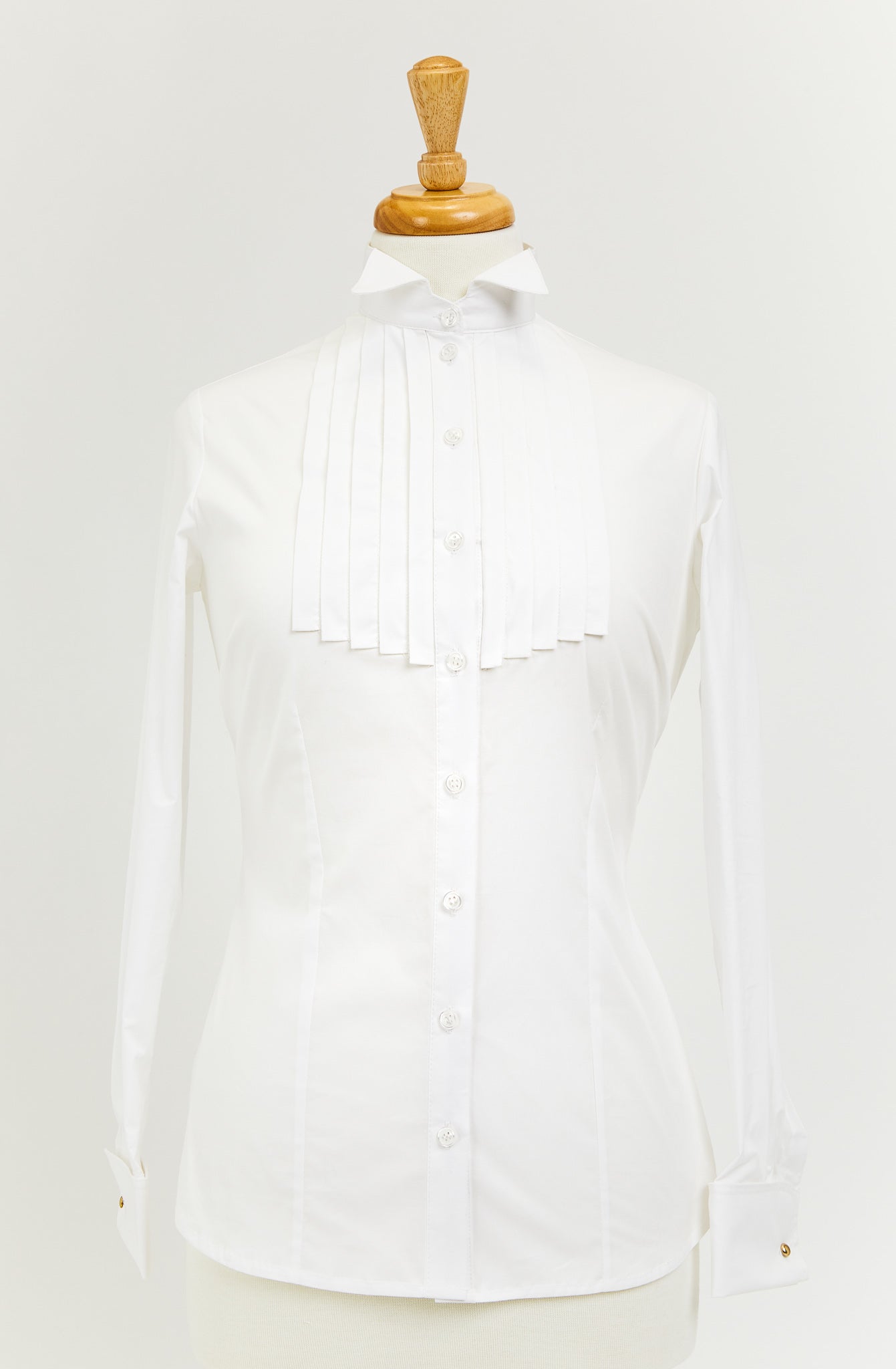 Wing-collar Shirt with Pleated Tuxedo Front