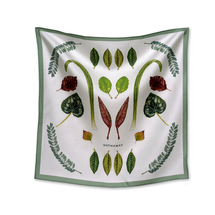 Hathaway Silk Scarf - Mixed Leaves